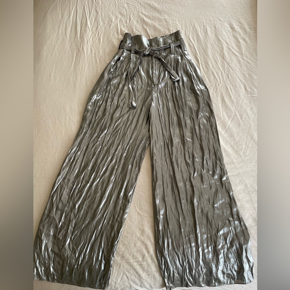 Silver Wide leg pants
